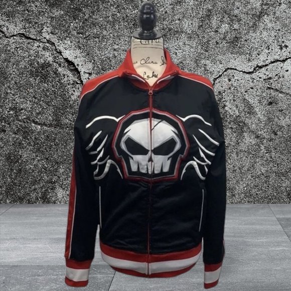 No Fear Vintage Embroidered 90s Black Red Jacket S